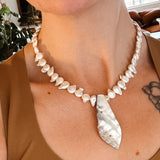 Necklace in Shell + Pearl Beads