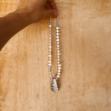 Necklace in Shell + Pearl Beads