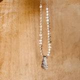 Necklace in Shell + Pearl Beads