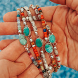 Mixed Up Anklet in Turquoise