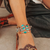 Mixed Up Anklet in Turquoise