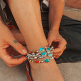 Mixed Up Anklet in Turquoise