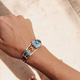 Kitchen Sink Cuff in Golden Hills, Sonoran Gem, Iron Maiden, Amber, & Kyanite