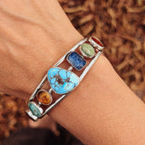 Kitchen Sink Cuff in Golden Hills, Sonoran Gem, Iron Maiden, Amber, & Kyanite