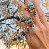 Cairn Ring in Campitos, Sonoran Mtn, Amber, and Blue Kyanite (Size 8)