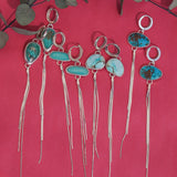 Fringe Earrings in Golden Hills Turquoise
