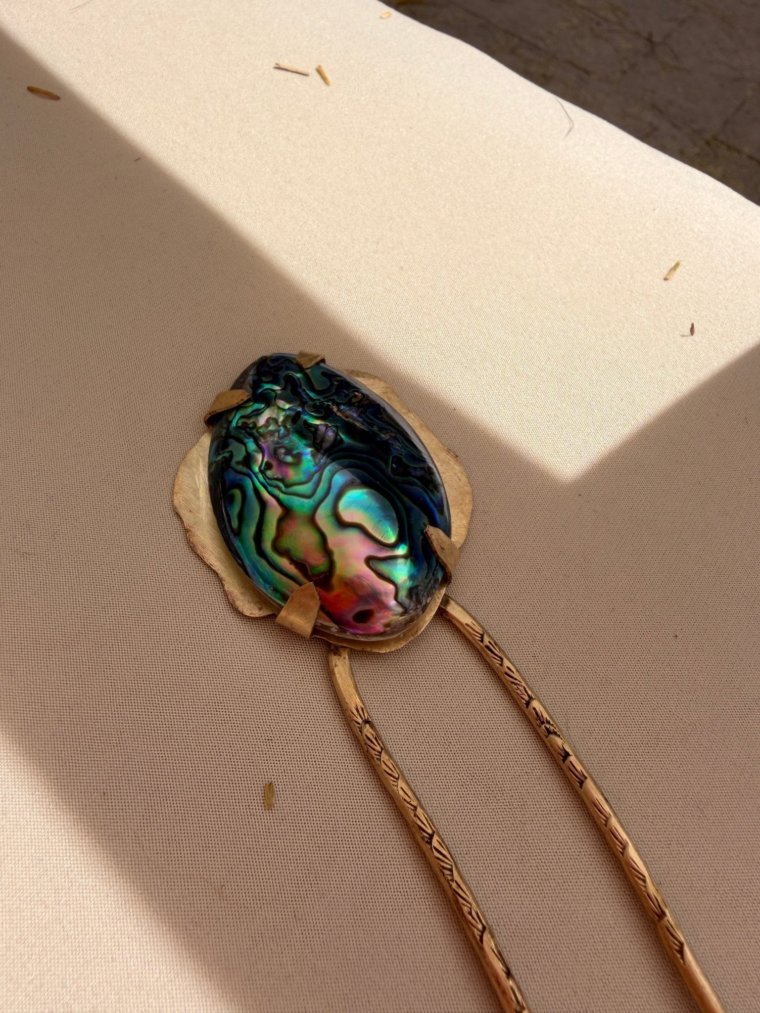 Abalone Shell Hair Fork - Golden Road Crafted