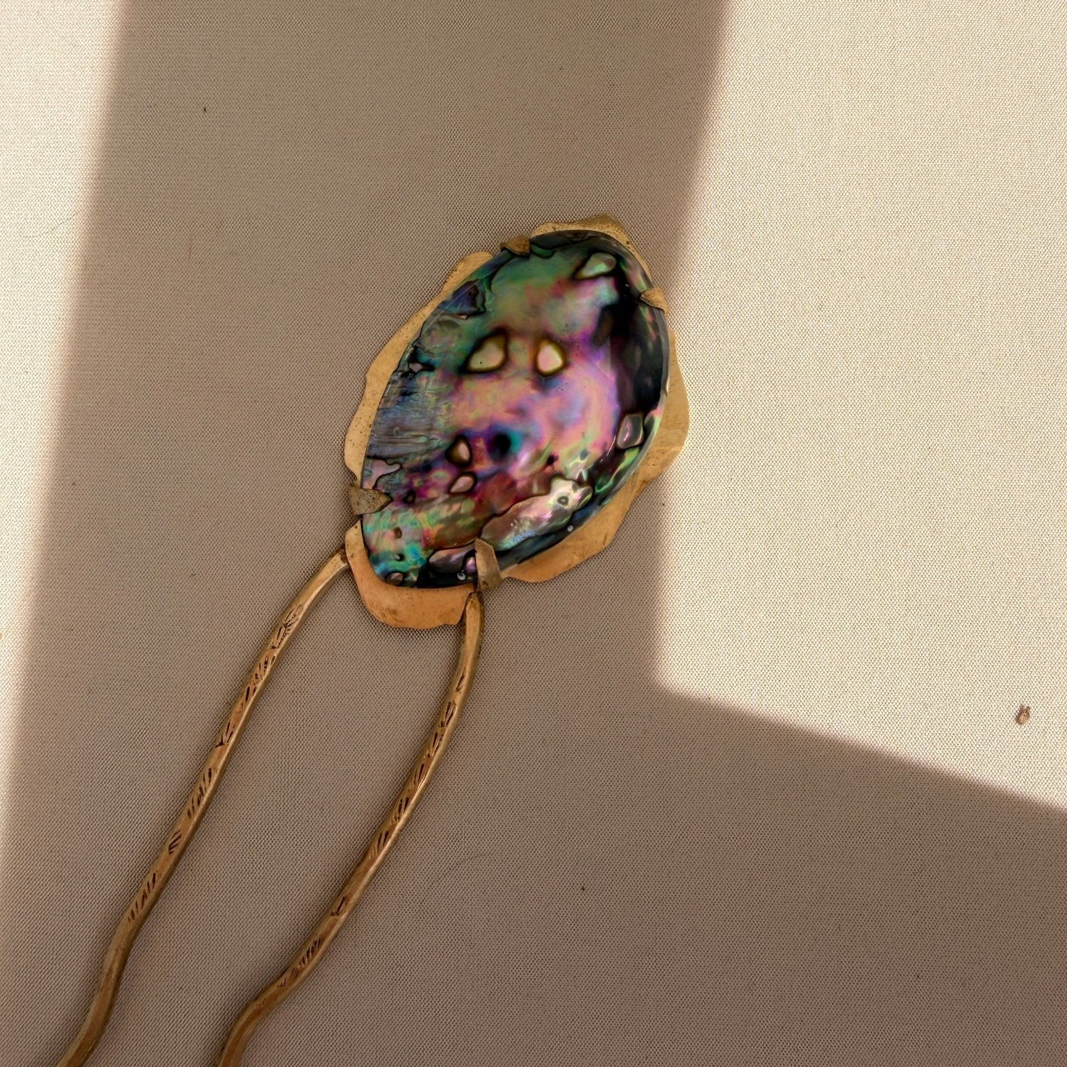 Abalone Shell Hair Fork no.2 - Golden Road Crafted