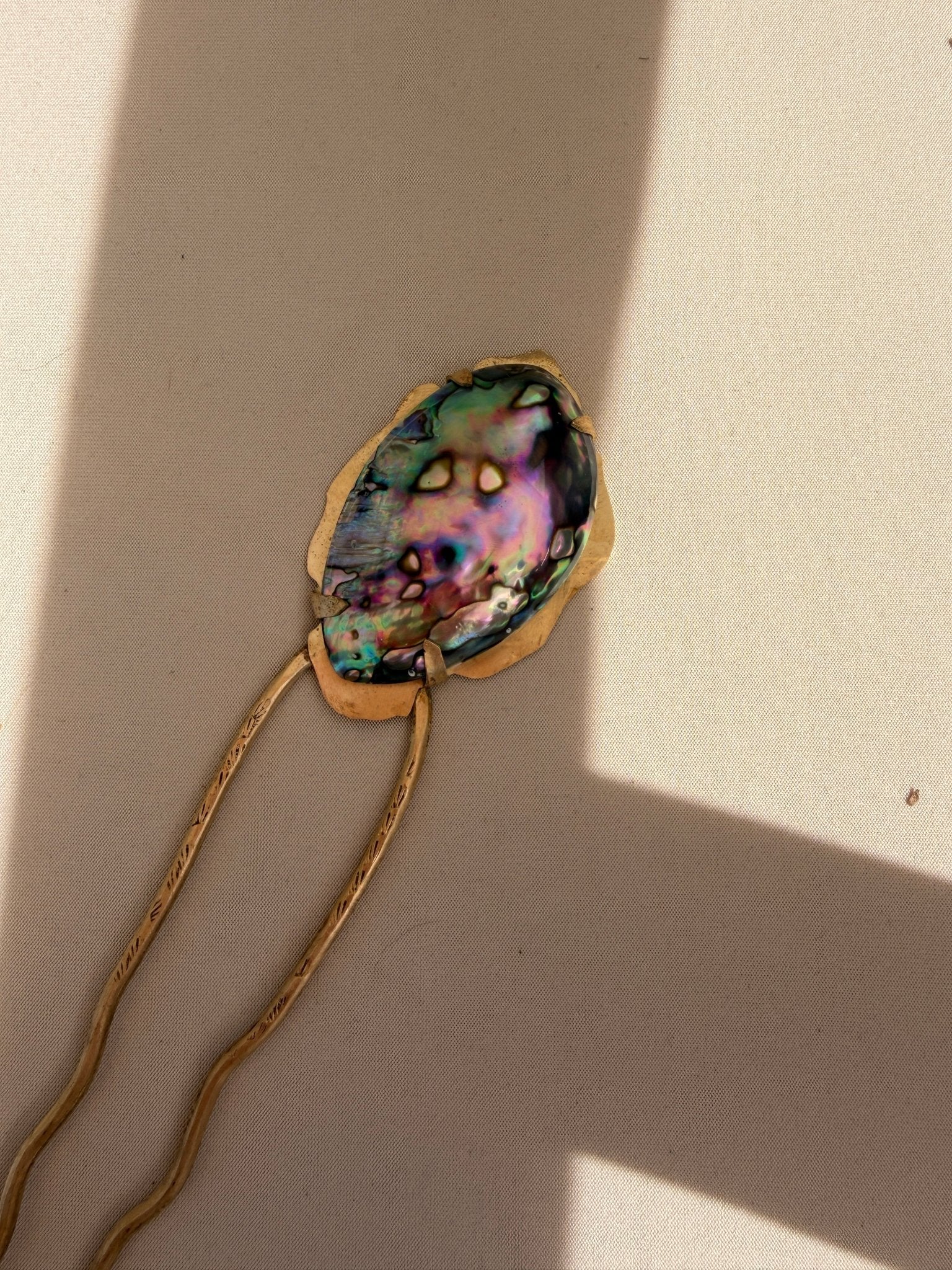 Abalone Shell Hair Fork no.2 - Golden Road Crafted