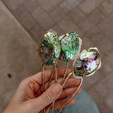 Abalone Shell Hair Fork no.3 - Golden Road Crafted