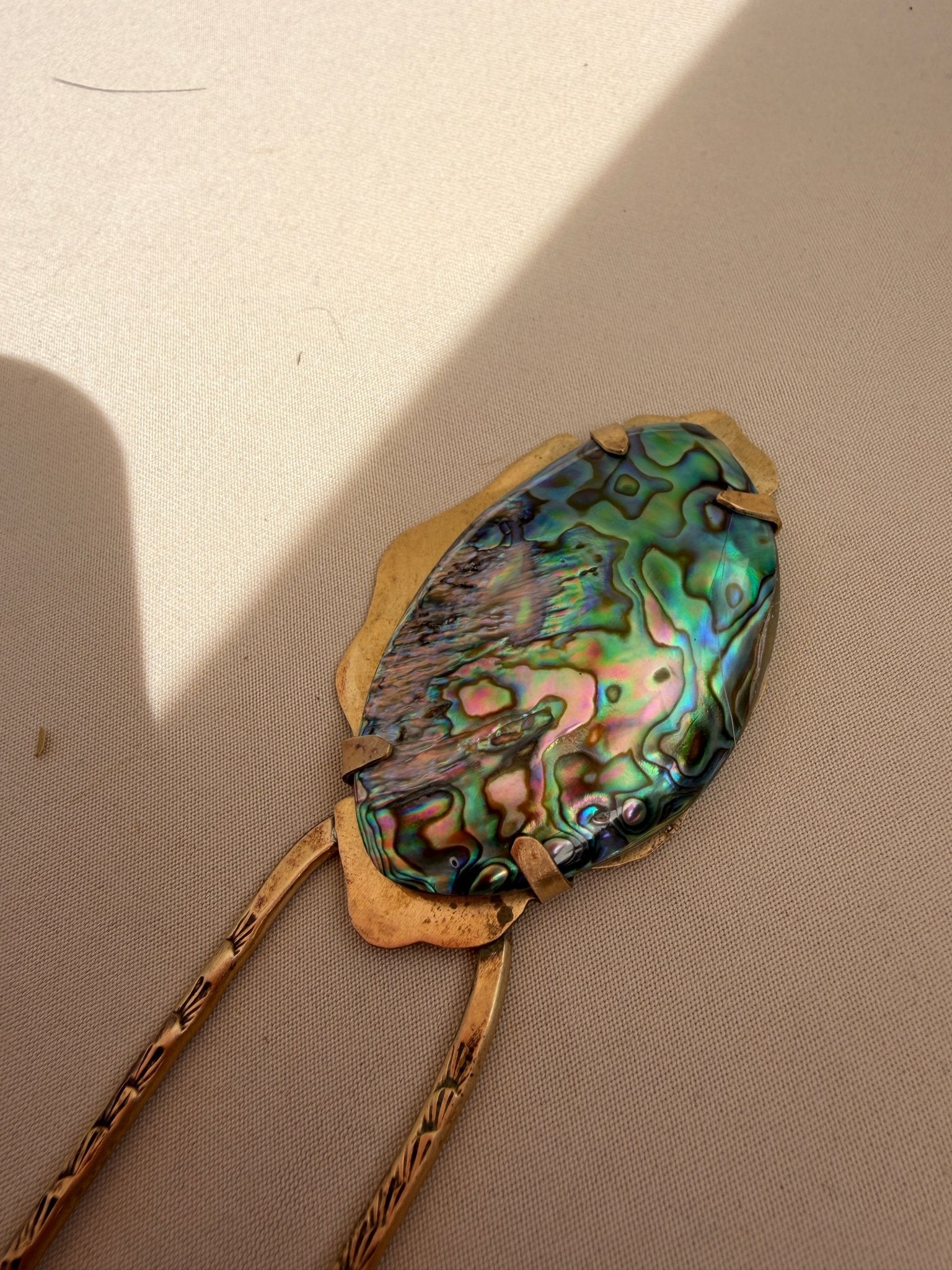 Abalone Shell Hair Fork no.3 - Golden Road Crafted