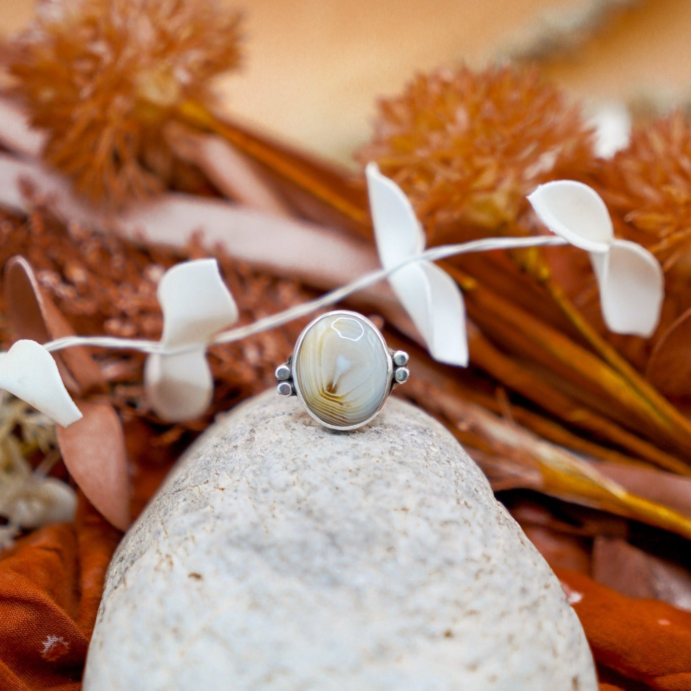 Agate Ring (Size 6.5) - Golden Road Crafted