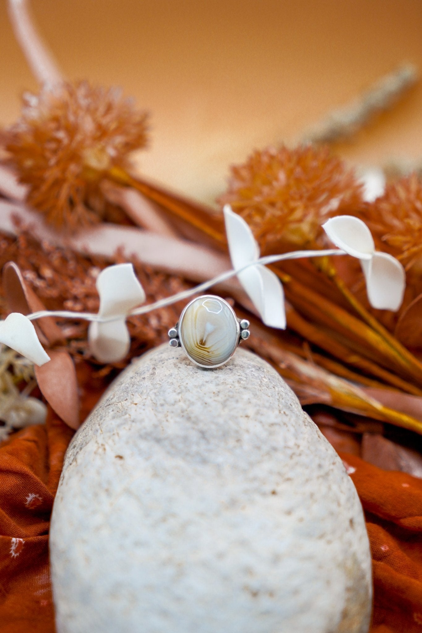 Agate Ring (Size 6.5) - Golden Road Crafted