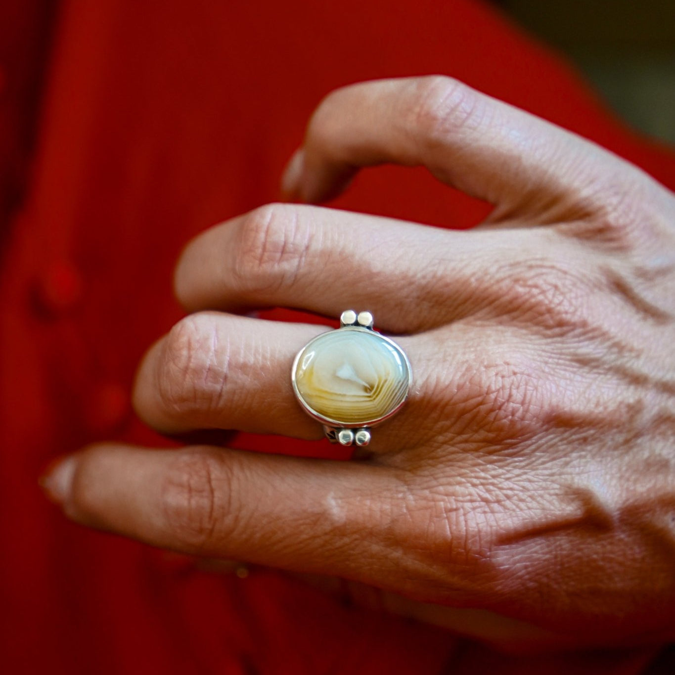 Agate Ring (Size 6.5) - Golden Road Crafted