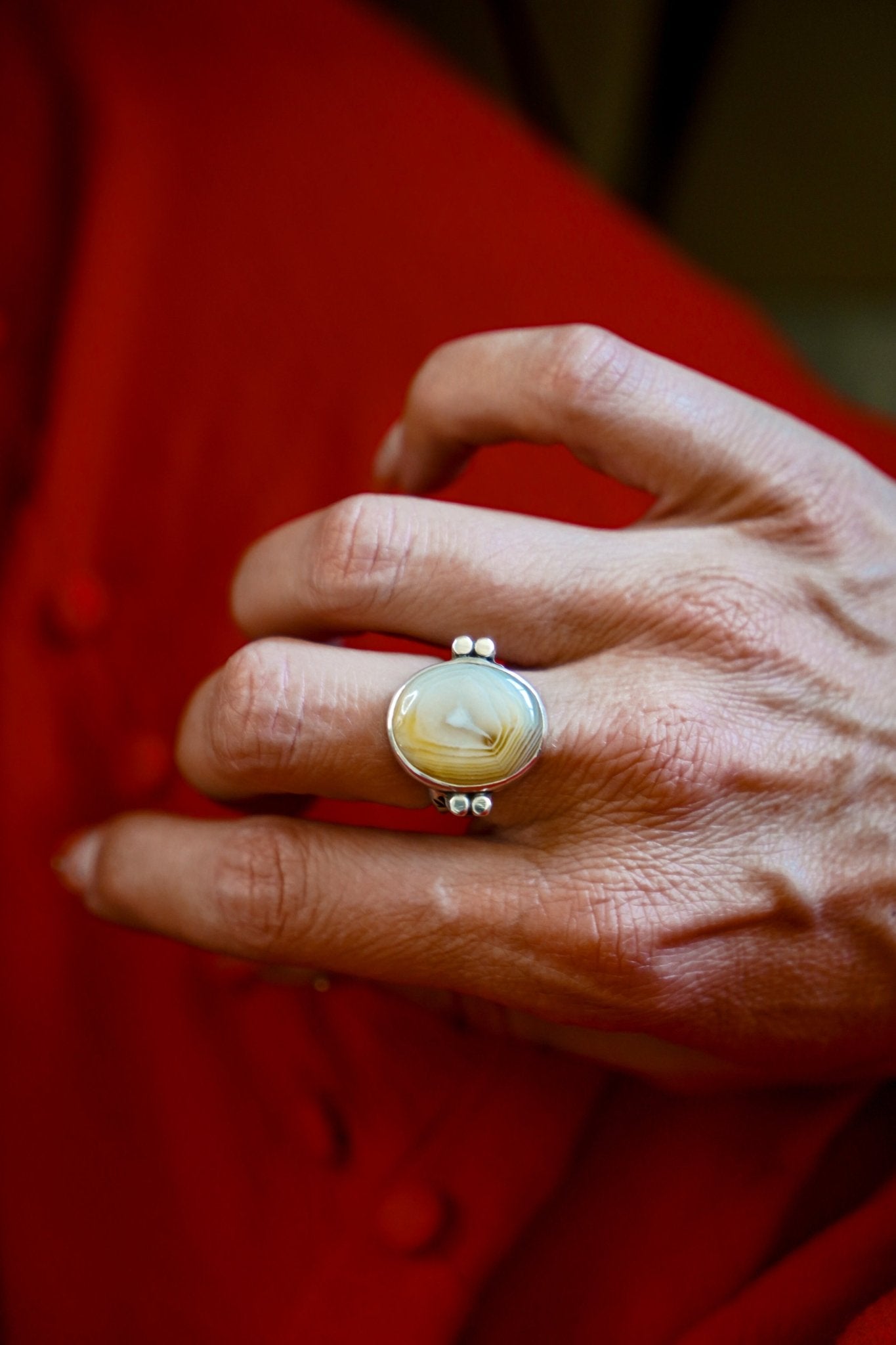 Agate Ring (Size 6.5) - Golden Road Crafted