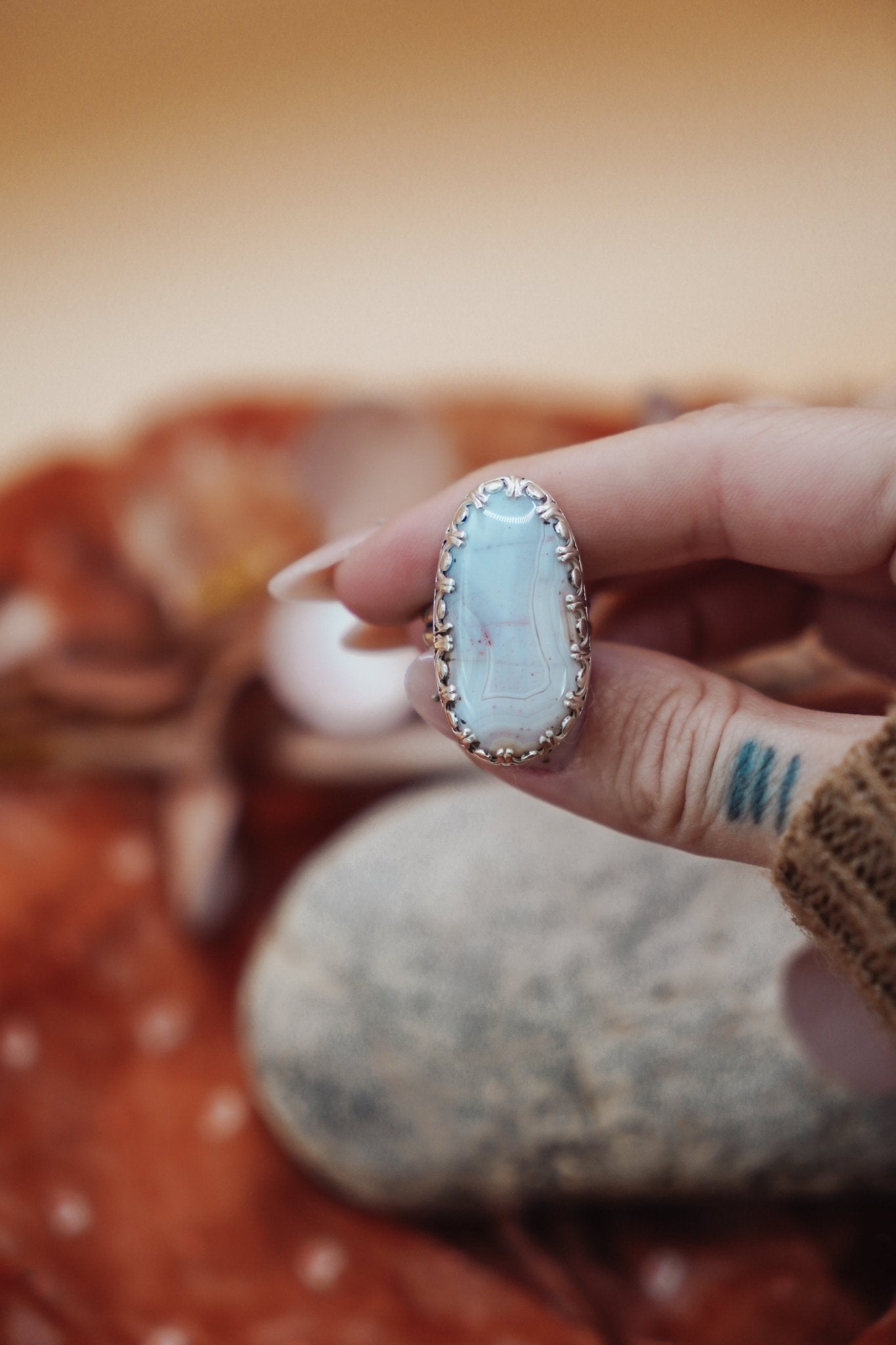 Agate Ring (Size 7) - Golden Road Crafted