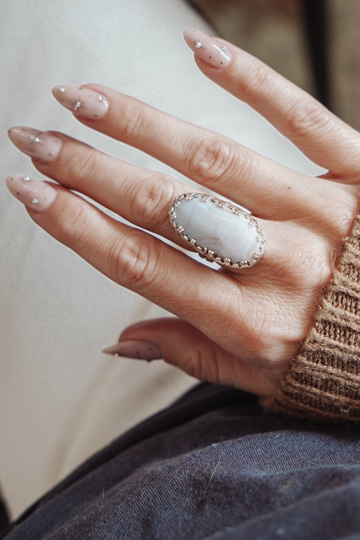 Agate Ring (Size 7) - Golden Road Crafted
