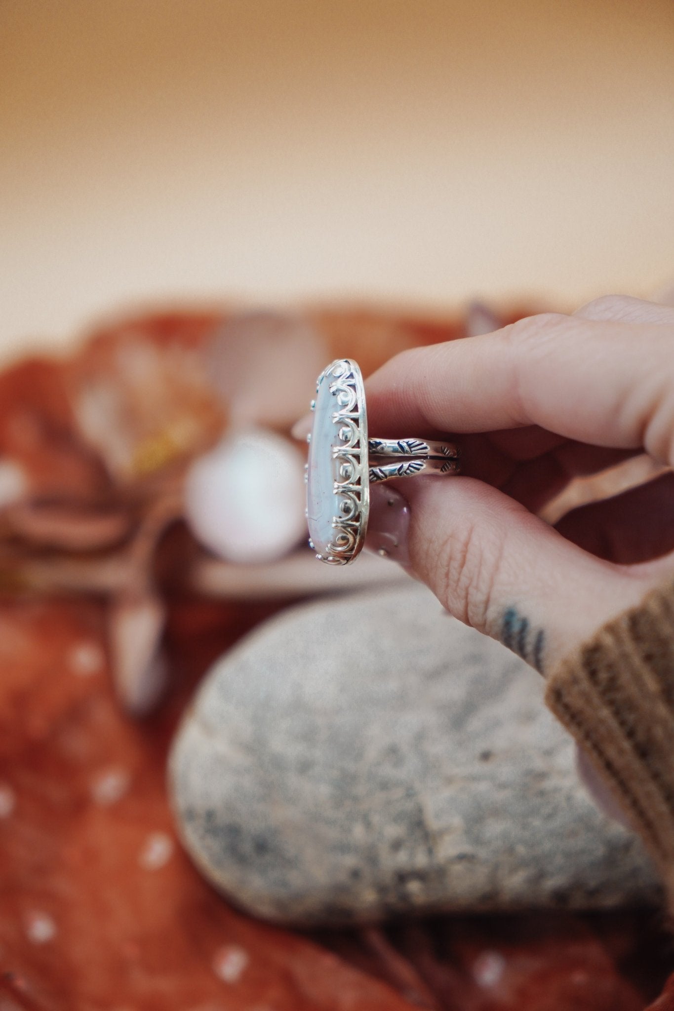 Agate Ring (Size 7) - Golden Road Crafted