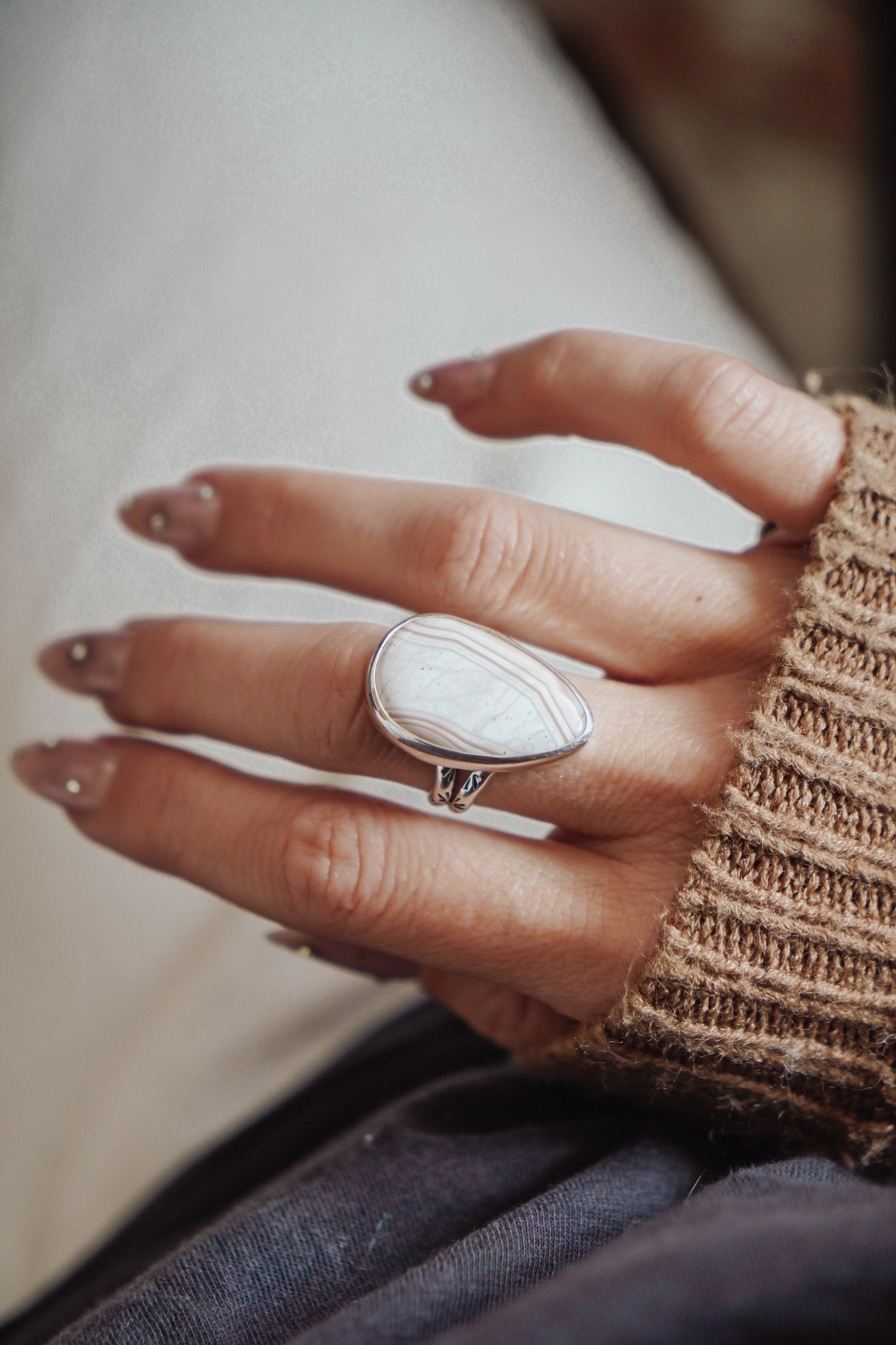 Agate Ring (Size 8) - Golden Road Crafted