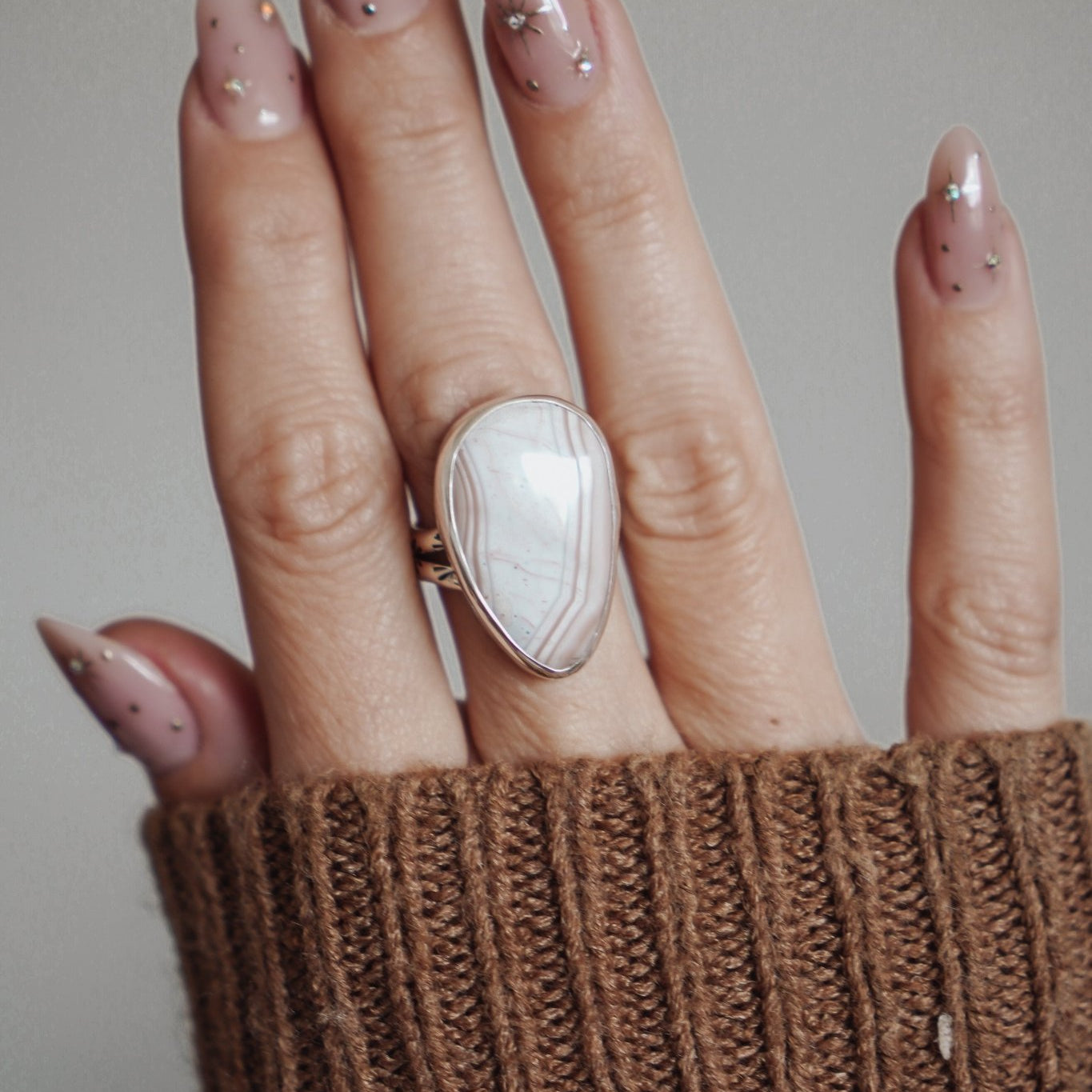 Agate Ring (Size 8) - Golden Road Crafted