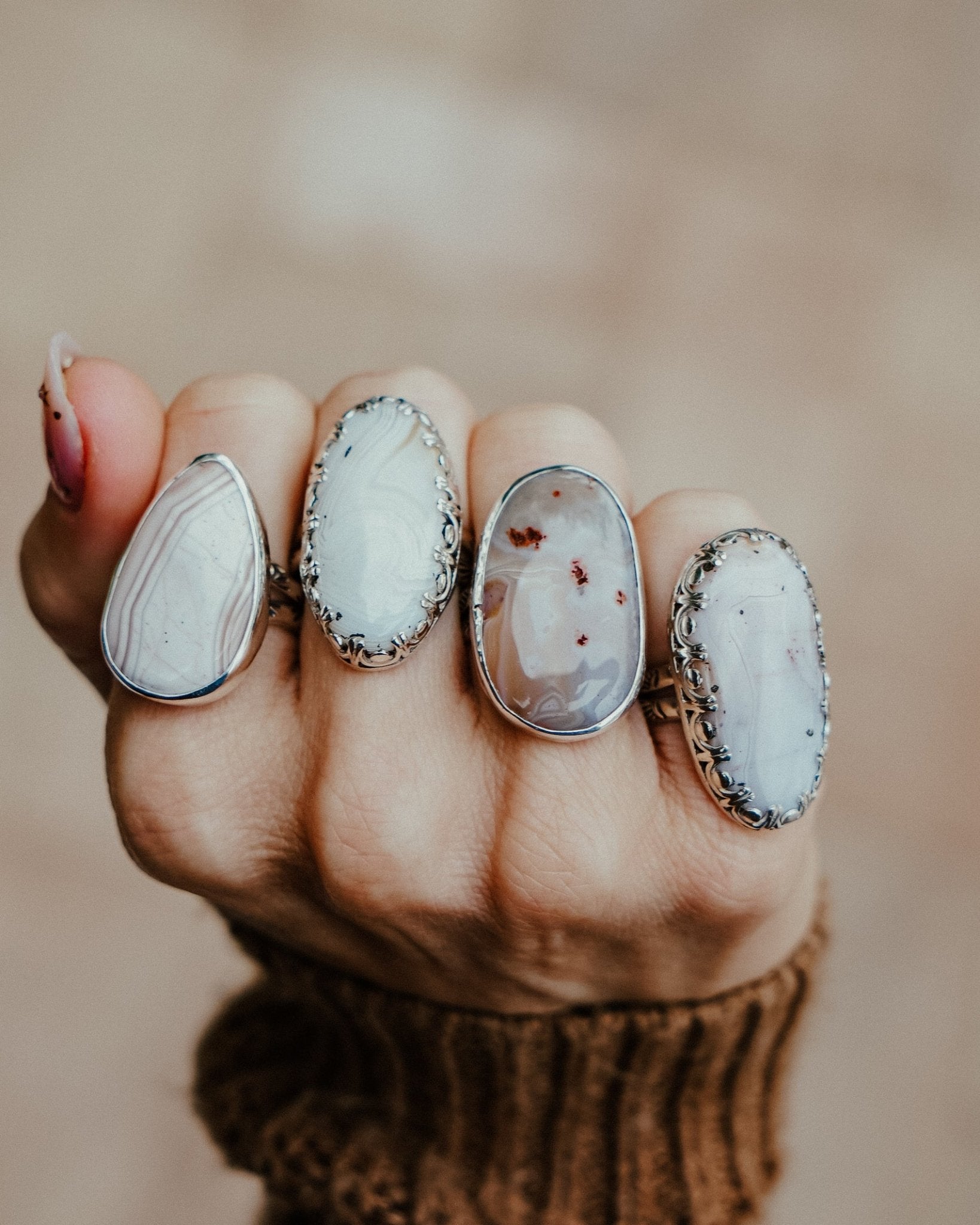 Agate Ring (Size 8) - Golden Road Crafted