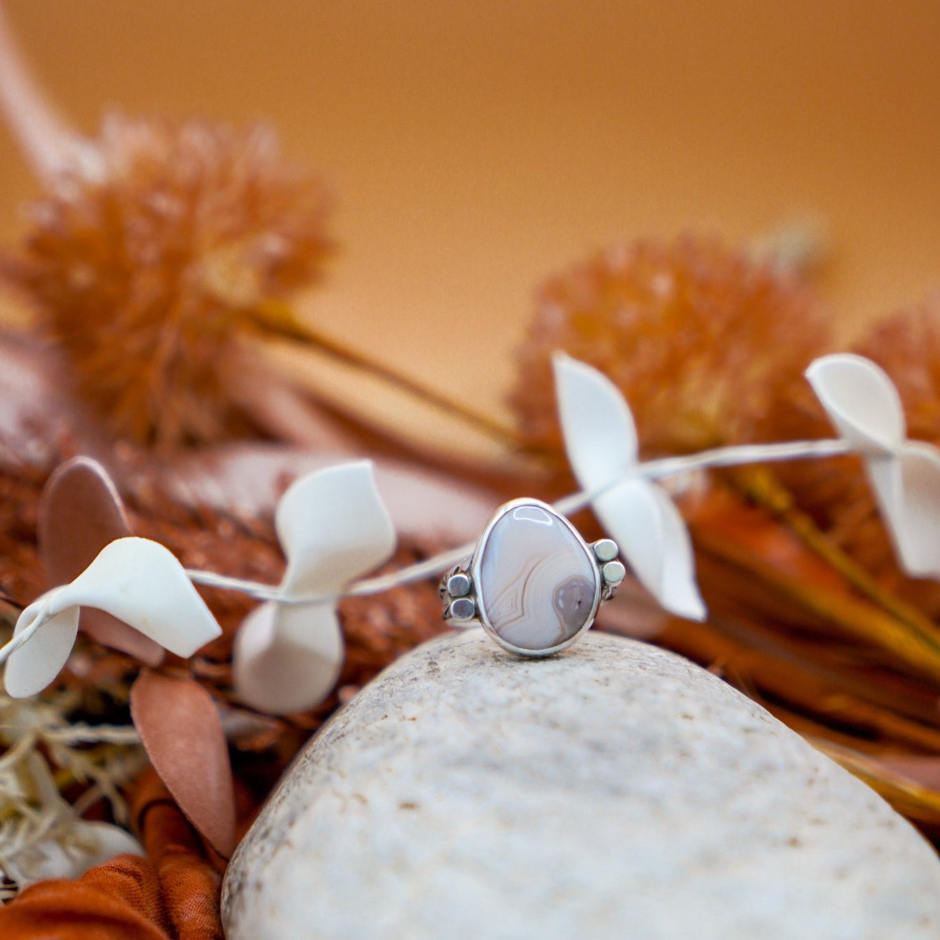 Agate Ring (Size 8) - Golden Road Crafted