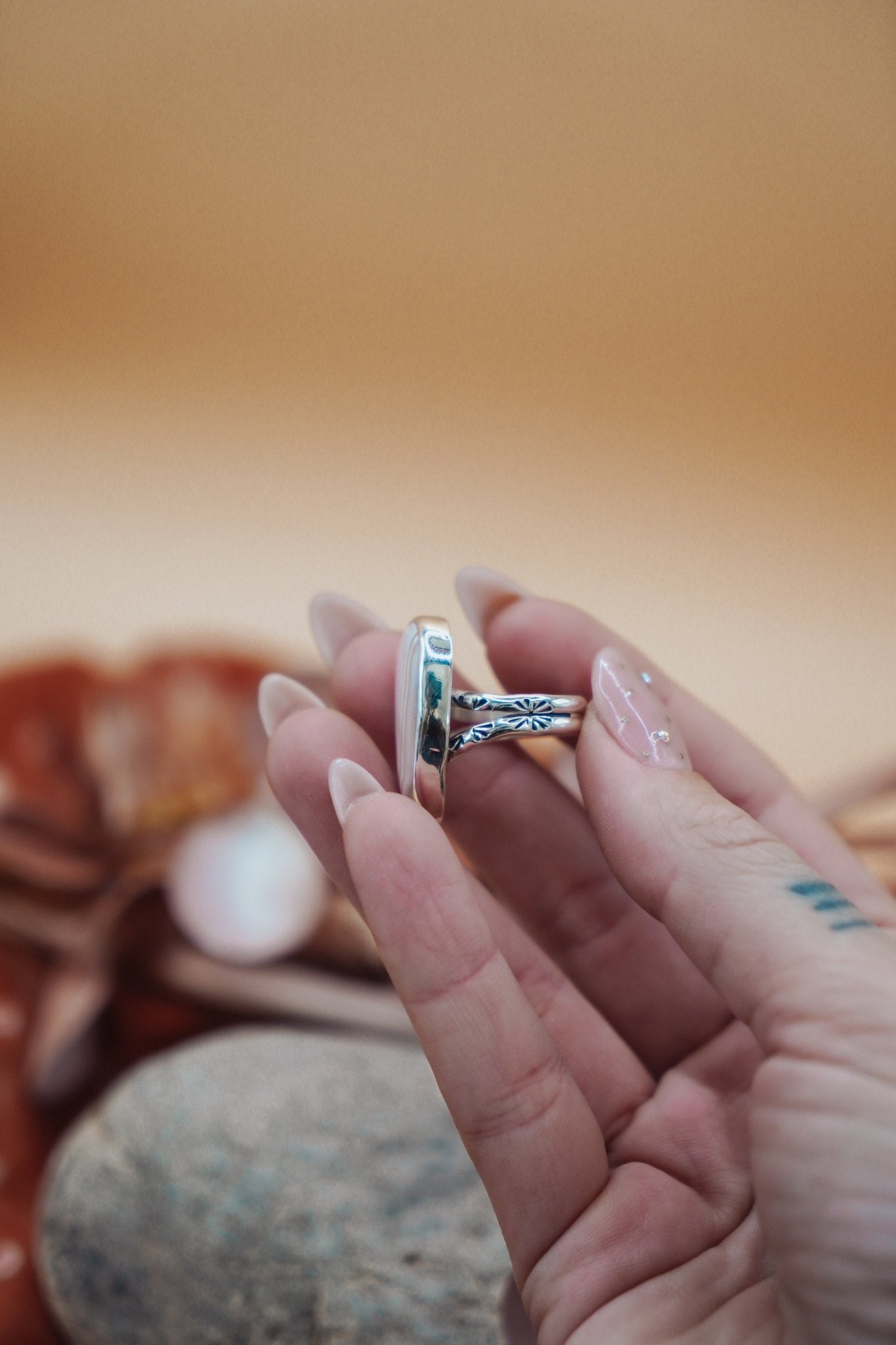 Agate Ring (Size 8) - Golden Road Crafted