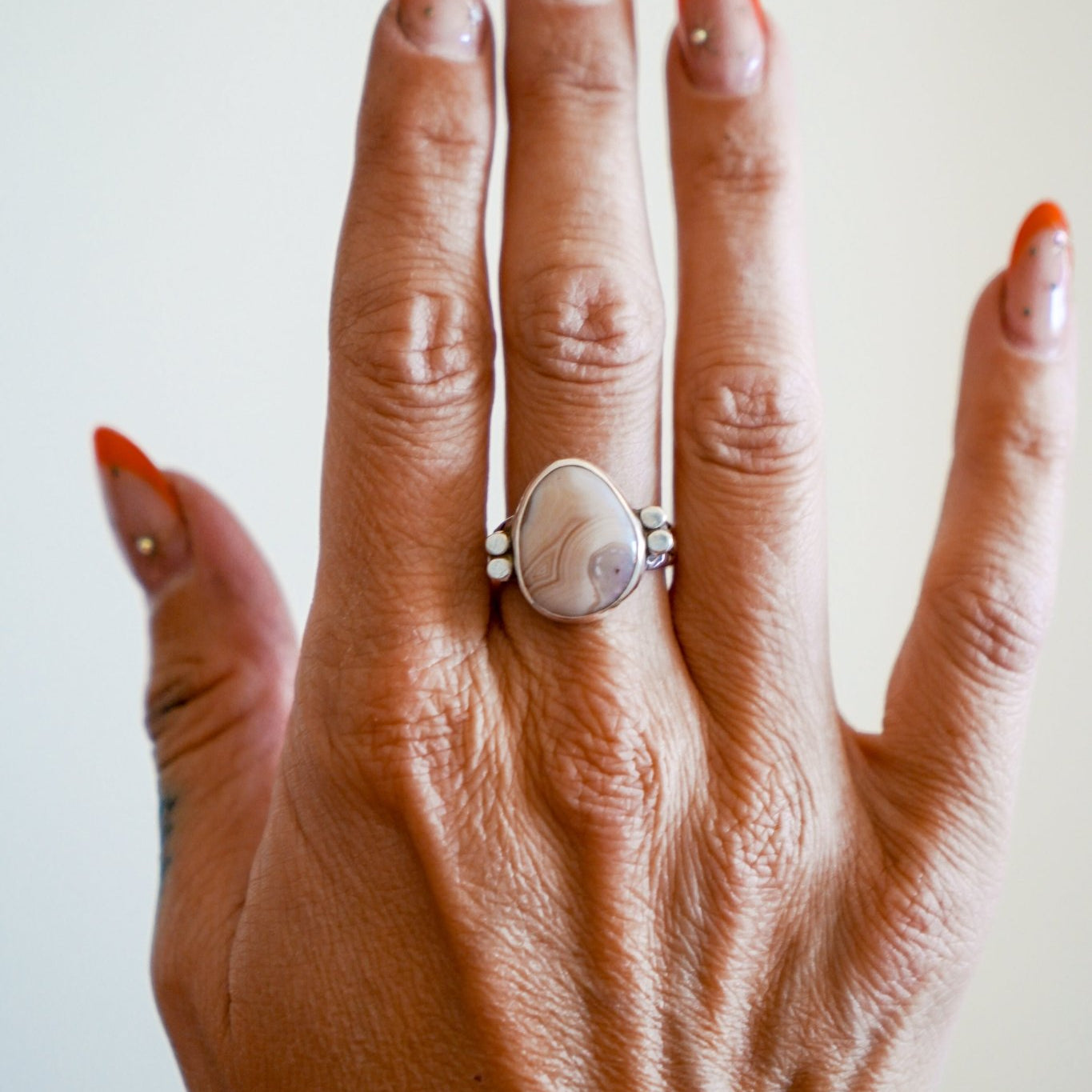 Agate Ring (Size 8) - Golden Road Crafted
