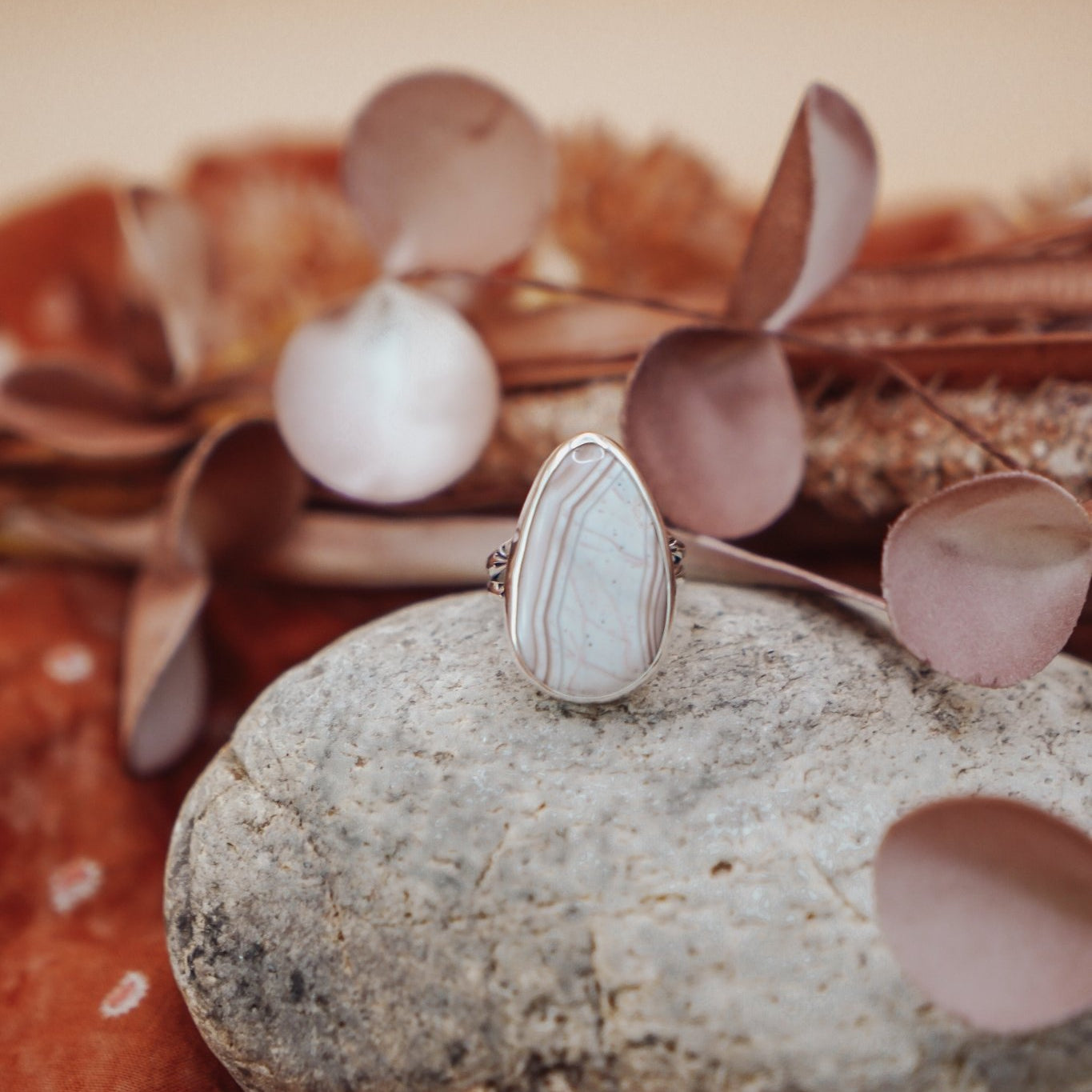 Agate Ring (Size 8) - Golden Road Crafted