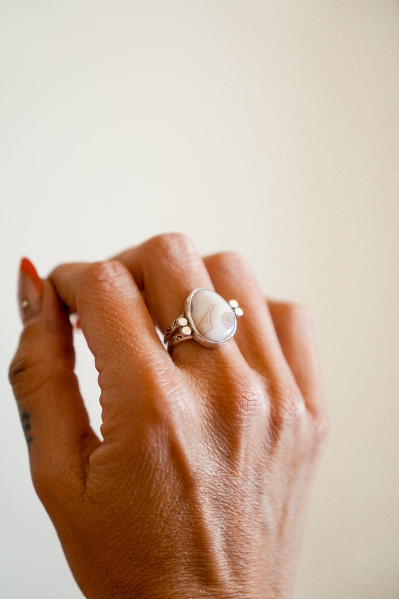 Agate Ring (Size 8) - Golden Road Crafted