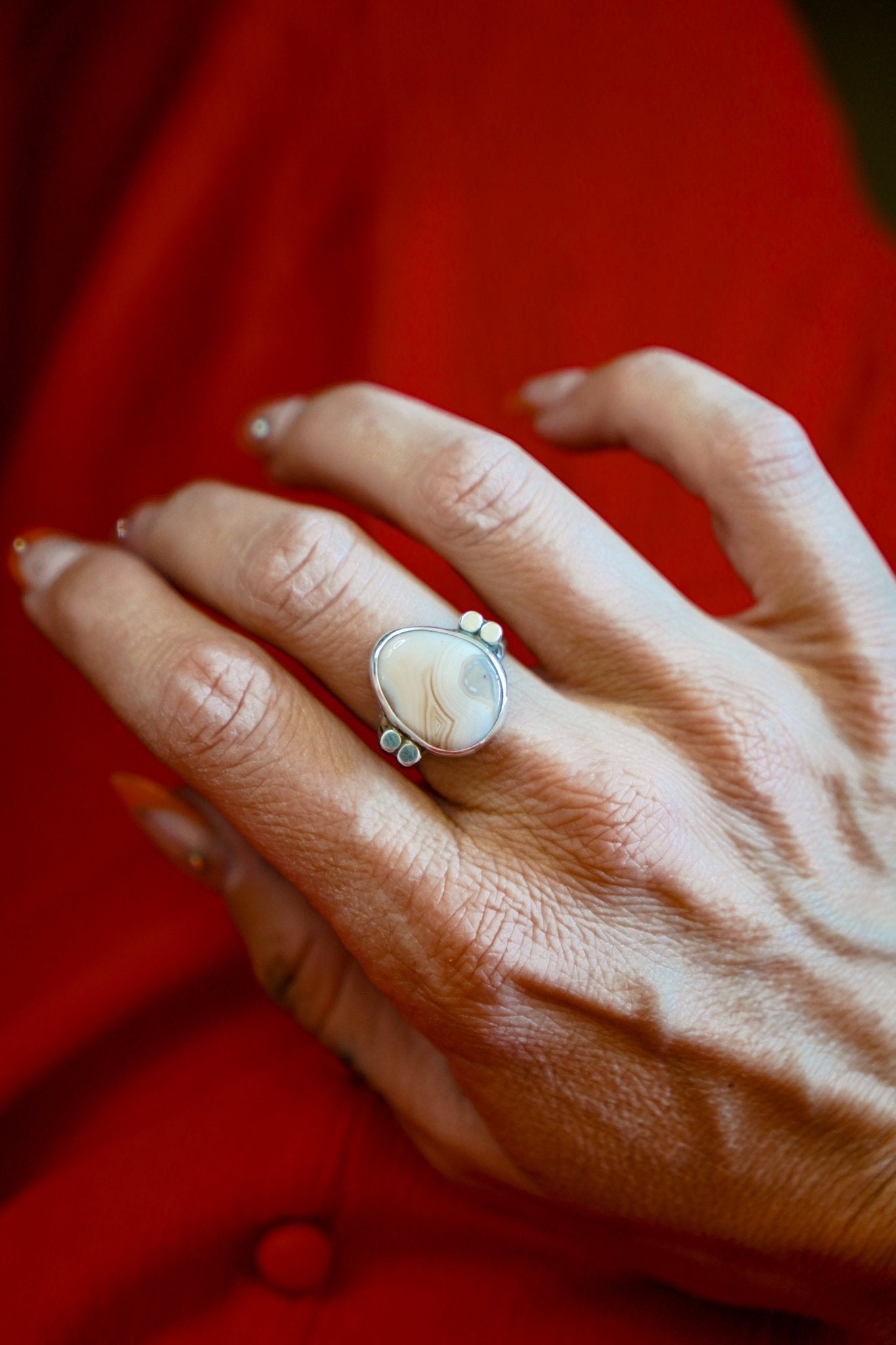 Agate Ring (Size 8) - Golden Road Crafted