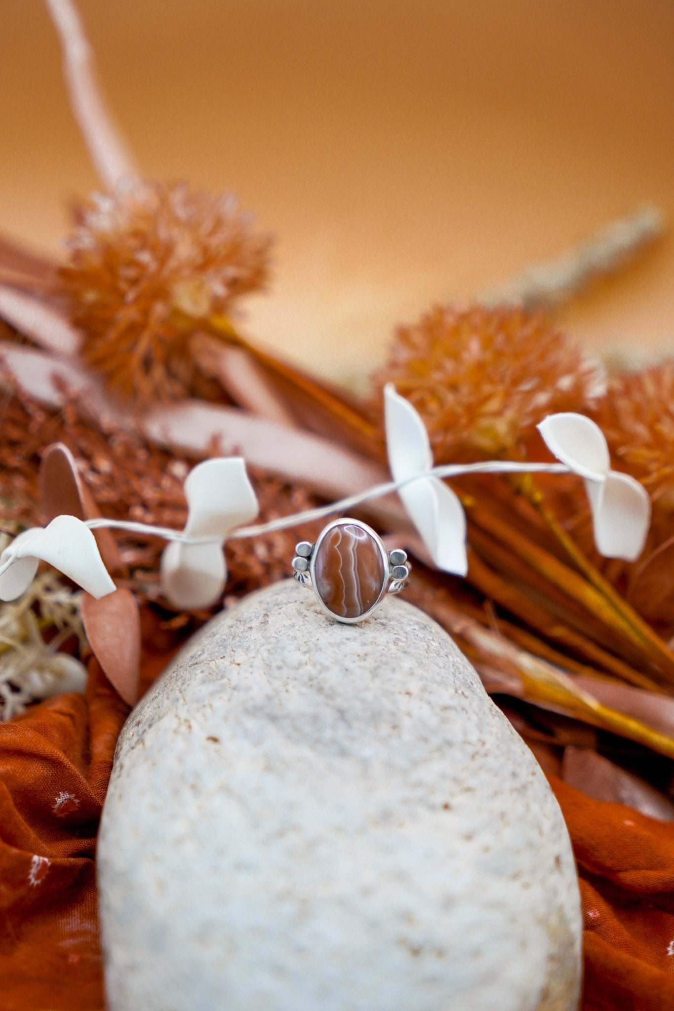 Agate Ring (Size 8.5) - Golden Road Crafted