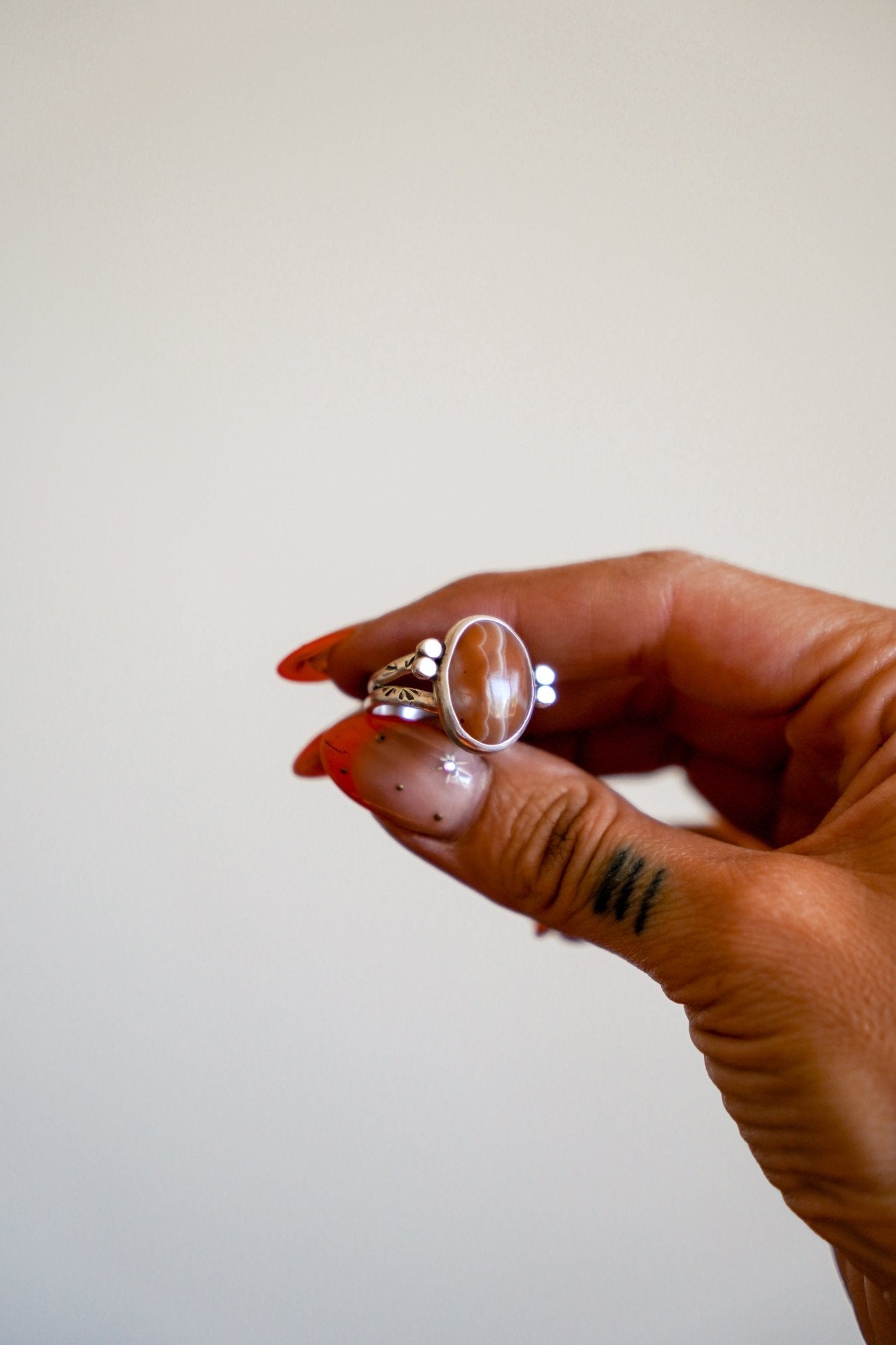 Agate Ring (Size 8.5) - Golden Road Crafted