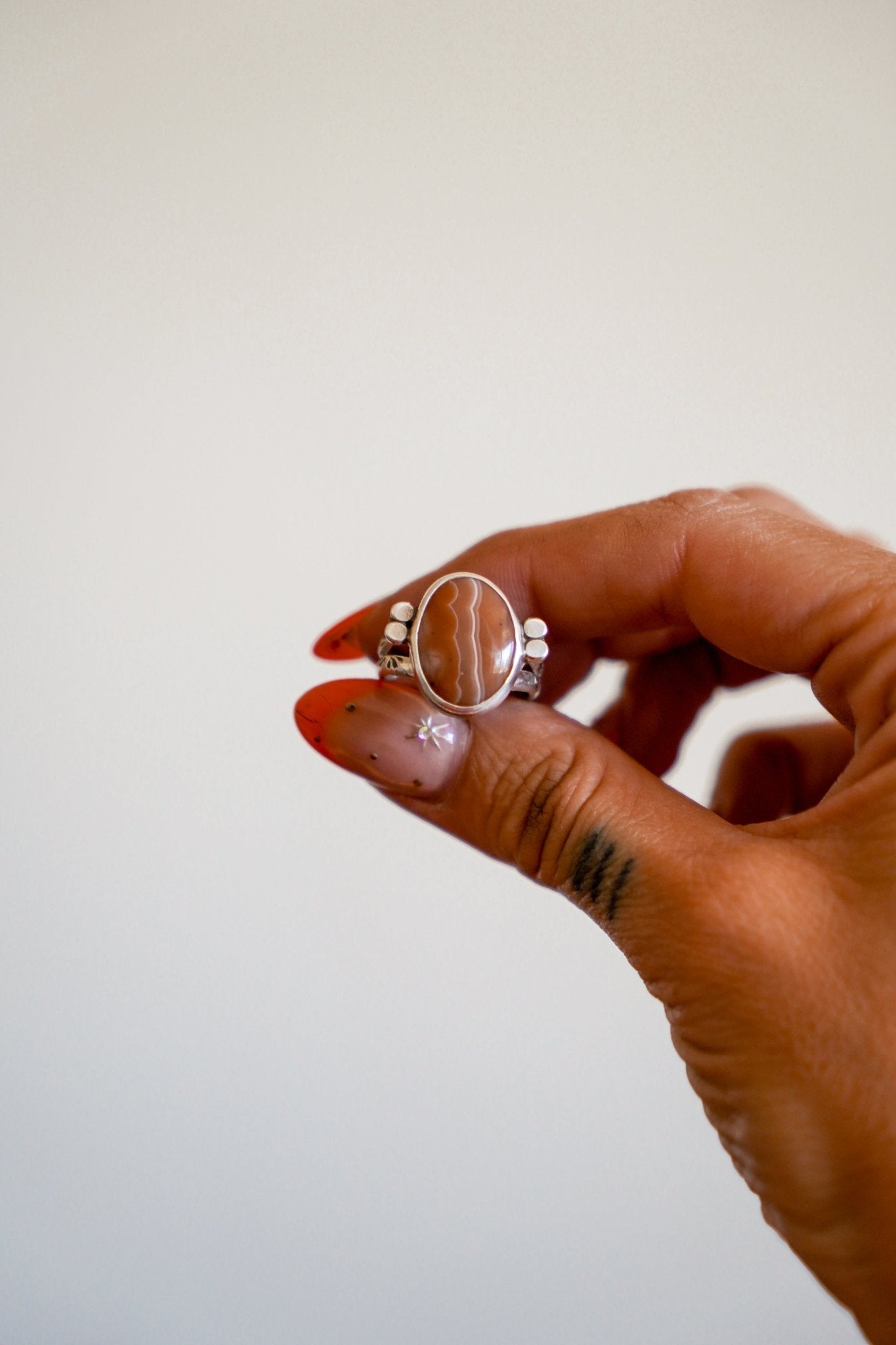 Agate Ring (Size 8.5) - Golden Road Crafted