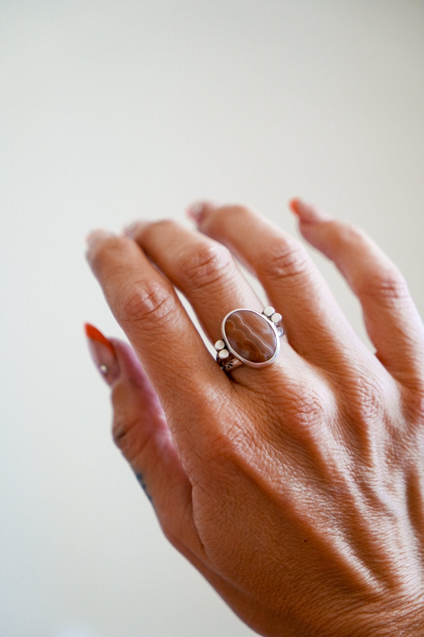 Agate Ring (Size 8.5) - Golden Road Crafted