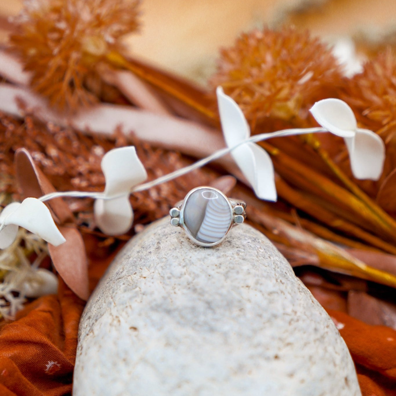 Agate Ring (Size 9) - Golden Road Crafted