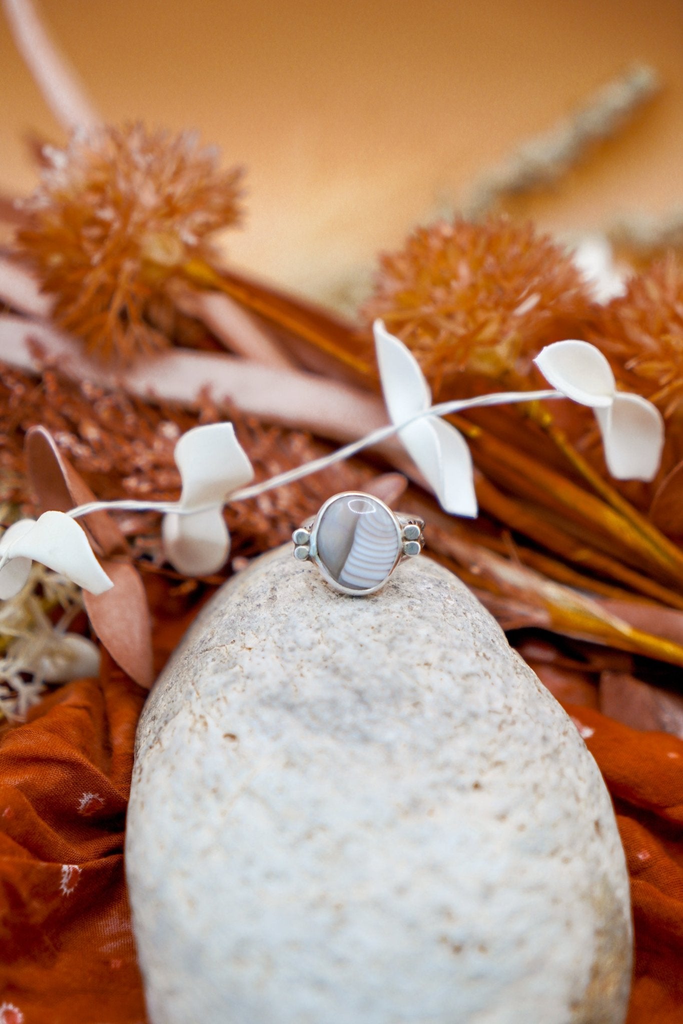 Agate Ring (Size 9) - Golden Road Crafted