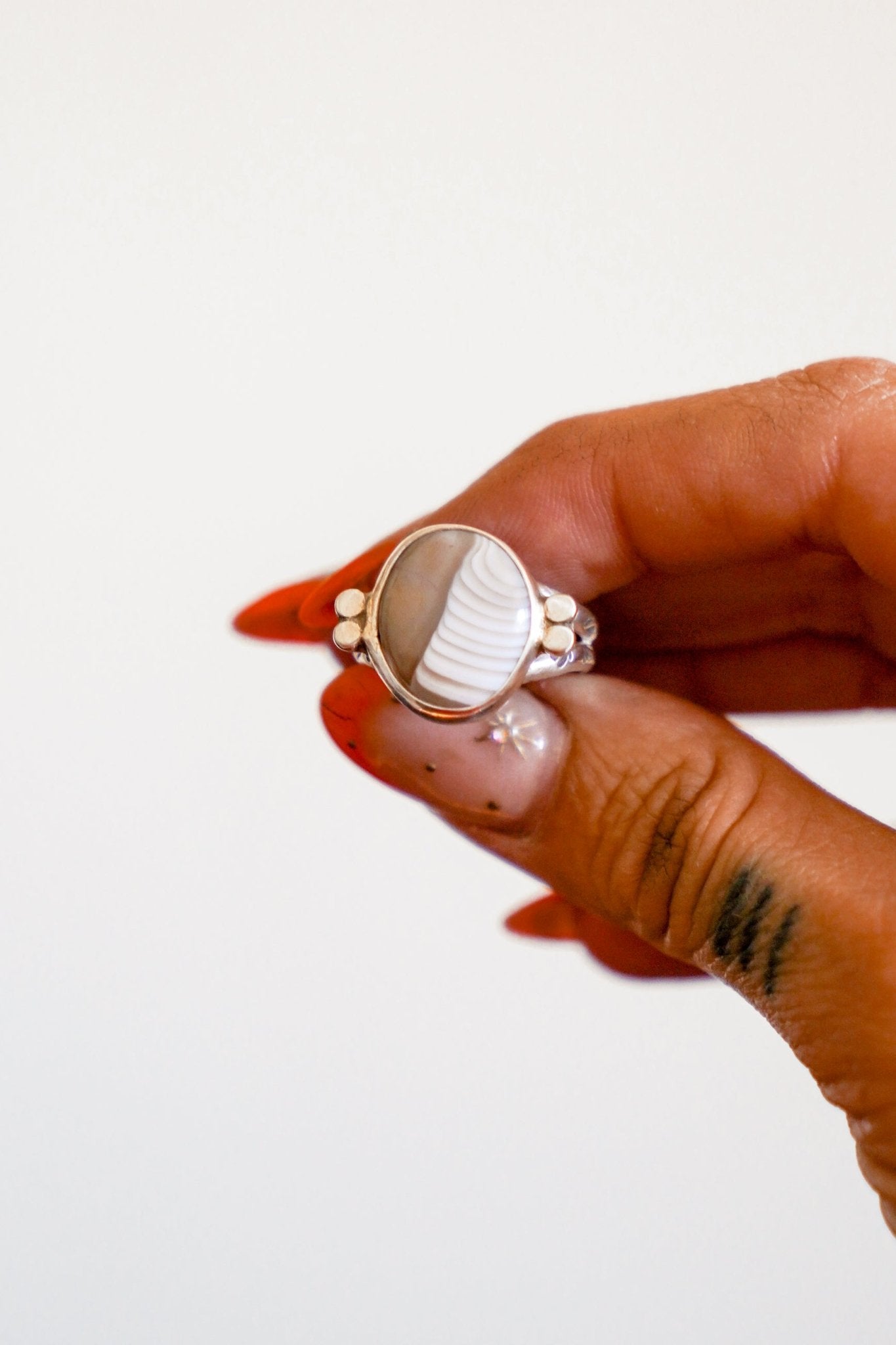 Agate Ring (Size 9) - Golden Road Crafted