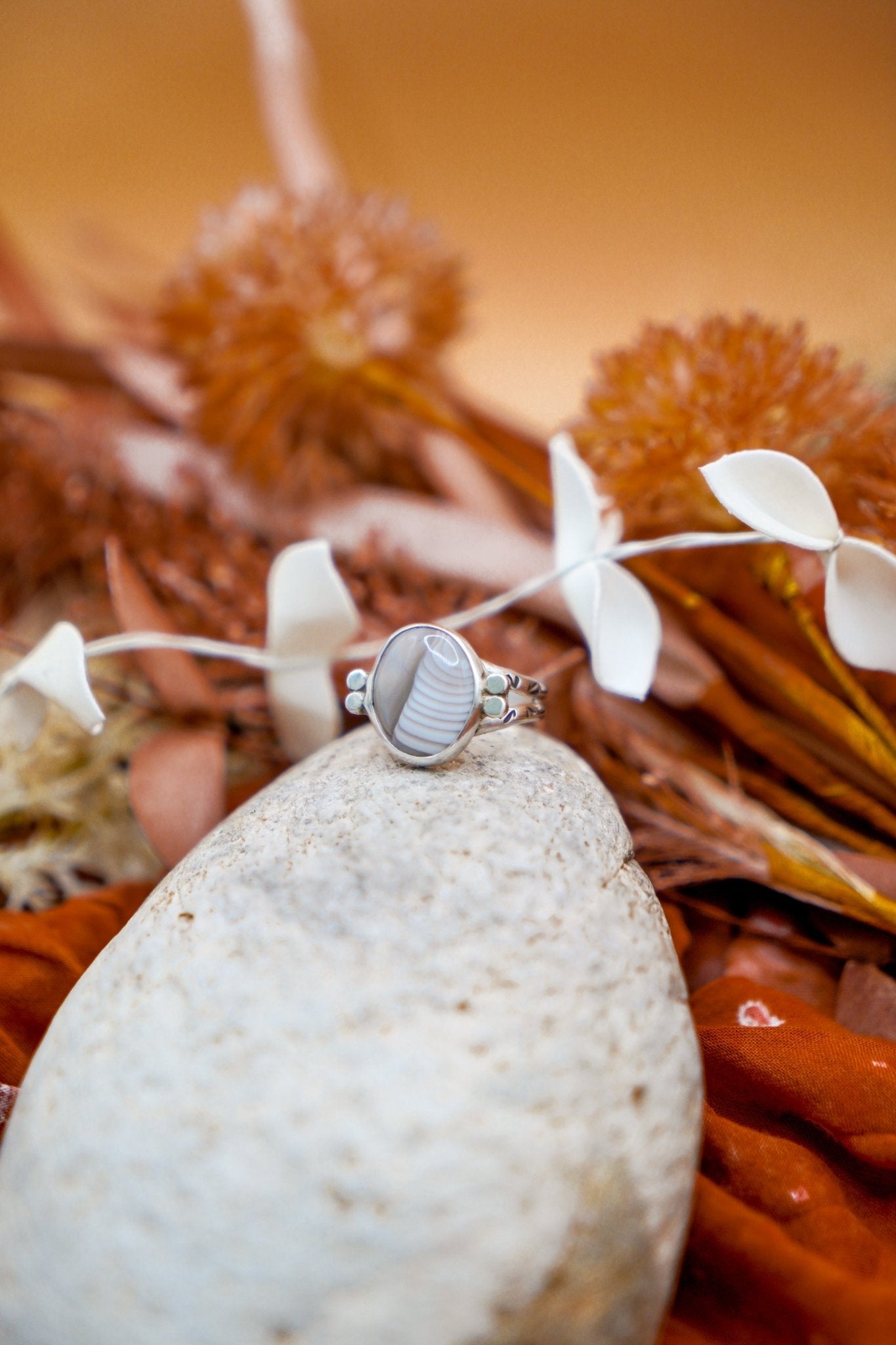 Agate Ring (Size 9) - Golden Road Crafted