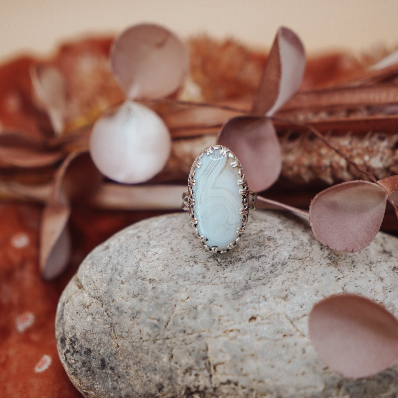 Agate Ring (Size 9.5) - Golden Road Crafted