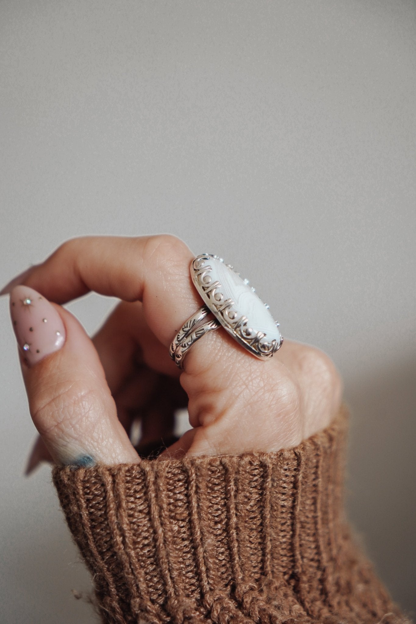 Agate Ring (Size 9.5) - Golden Road Crafted