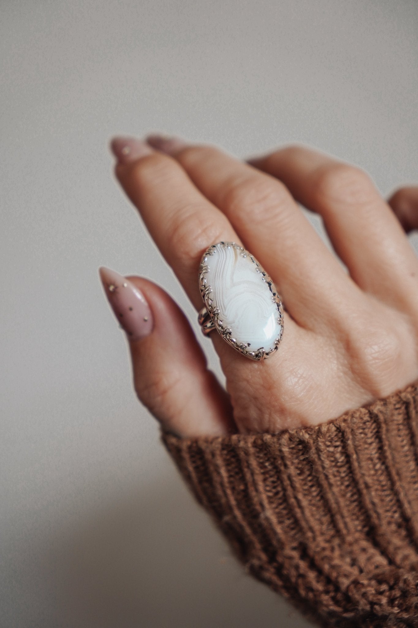 Agate Ring (Size 9.5) - Golden Road Crafted