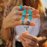 Agate + Tyrone Turquoise Necklace - Golden Road Crafted