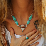 Agate + Tyrone Turquoise Necklace - Golden Road Crafted
