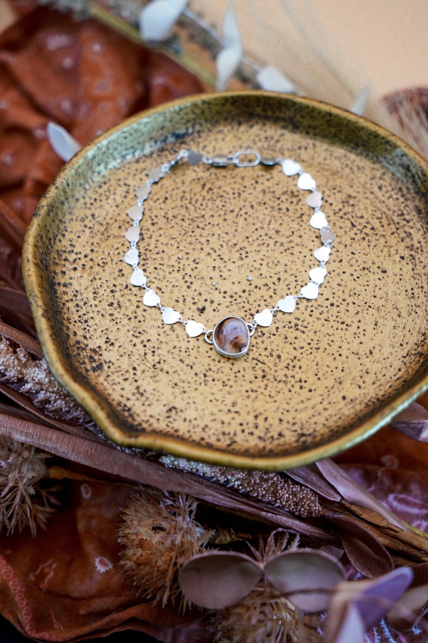 Anklet in Agate - Golden Road Crafted