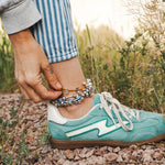 Anklet in Carico Lake Turquoise - Golden Road Crafted