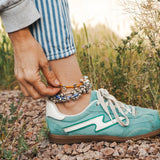 Anklet in Carico Lake Turquoise - Golden Road Crafted