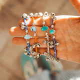Anklet in Carico Lake Turquoise - Golden Road Crafted