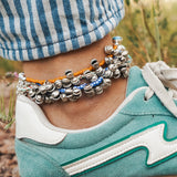 Anklet in Carico Lake Turquoise - Golden Road Crafted