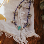 Anklet in Carico Lake Turquoise - Golden Road Crafted
